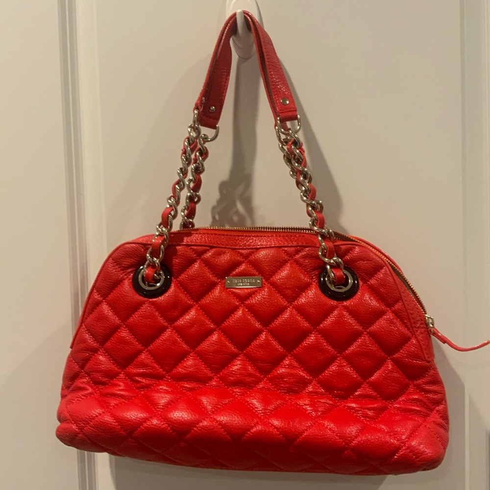 Kate Spade Cherry red shoulder quilted shoulder bag